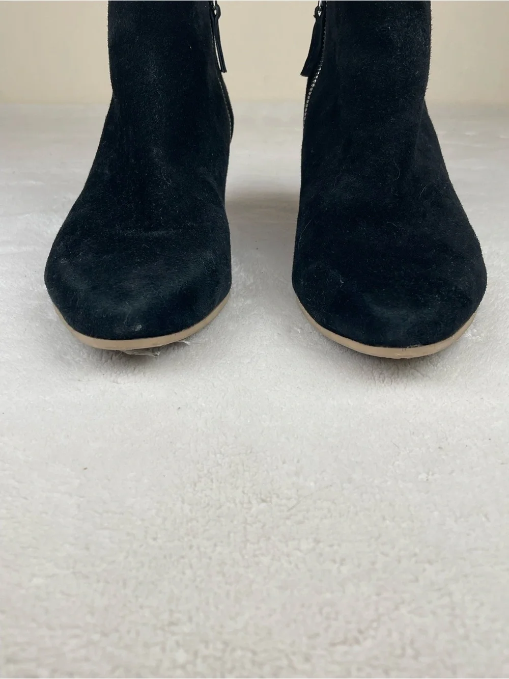 Dolce Vita Black Suede Ankle Boot with Stacked Heel